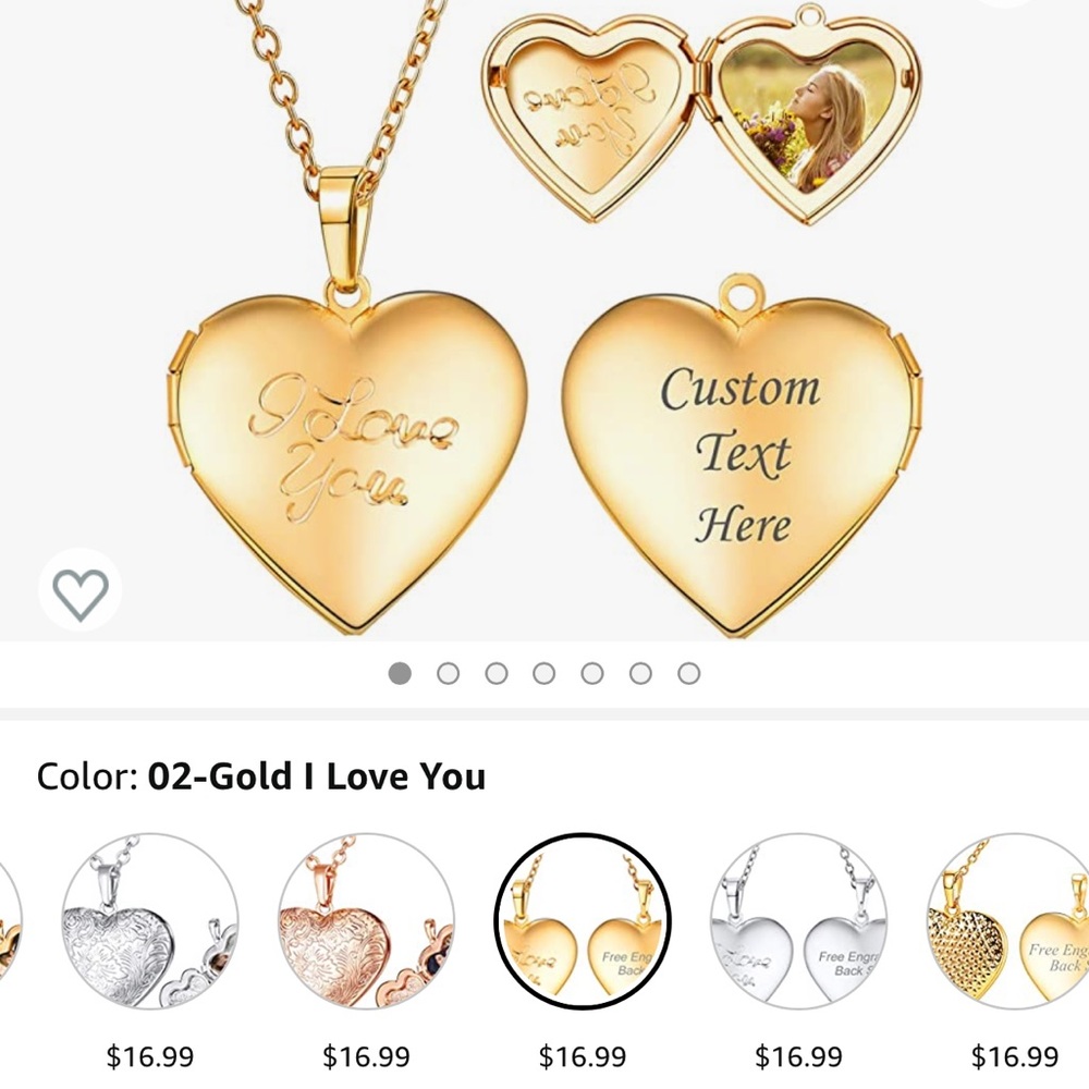 2 Gold Heart Locket Necklaces